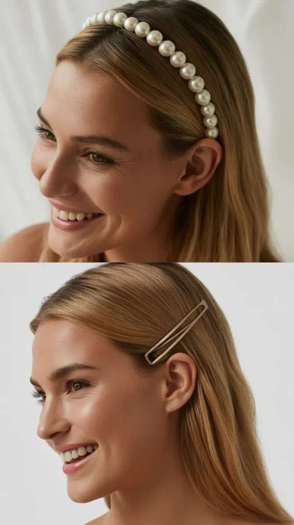Straight Hair with Hair Accessories