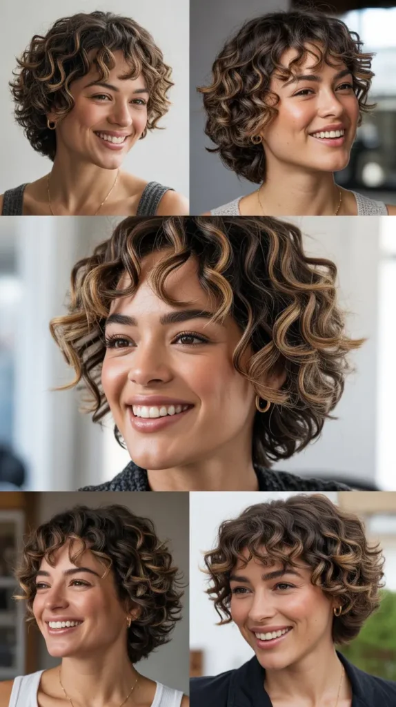 Curly Shoulder-Length Layers