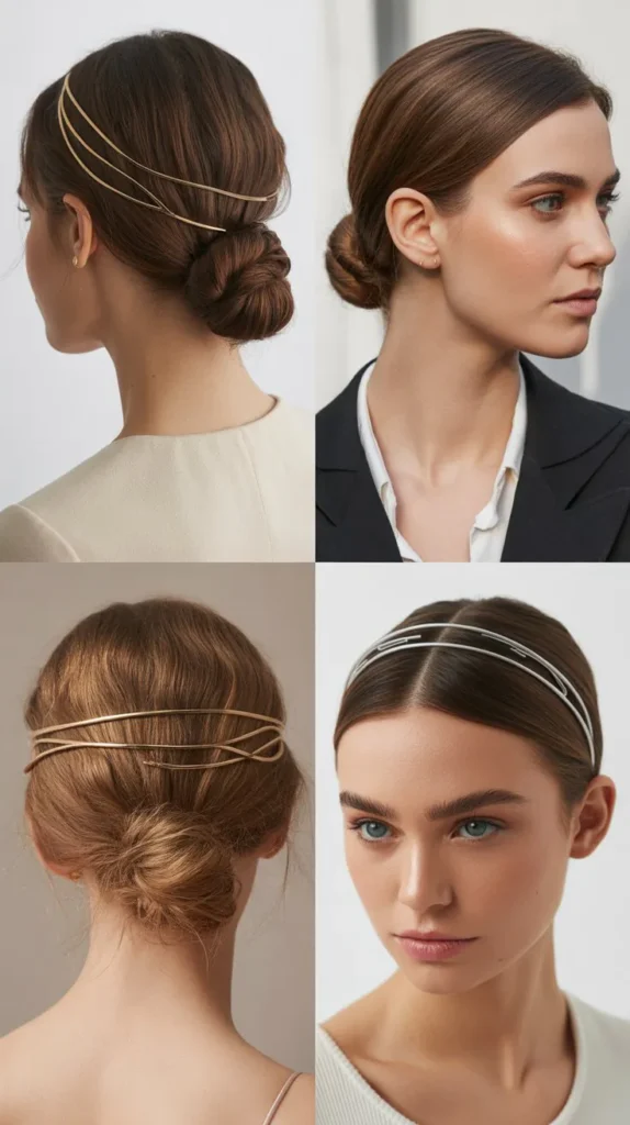 27. Low Side Bun With Thin Metal Headband