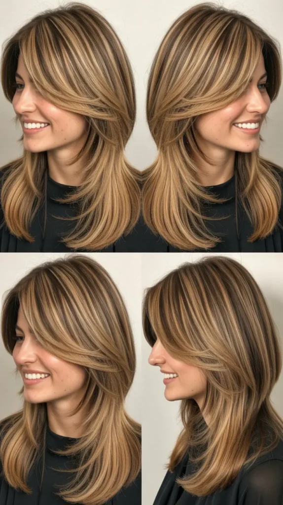 Long Wedge with Balayage Highlights