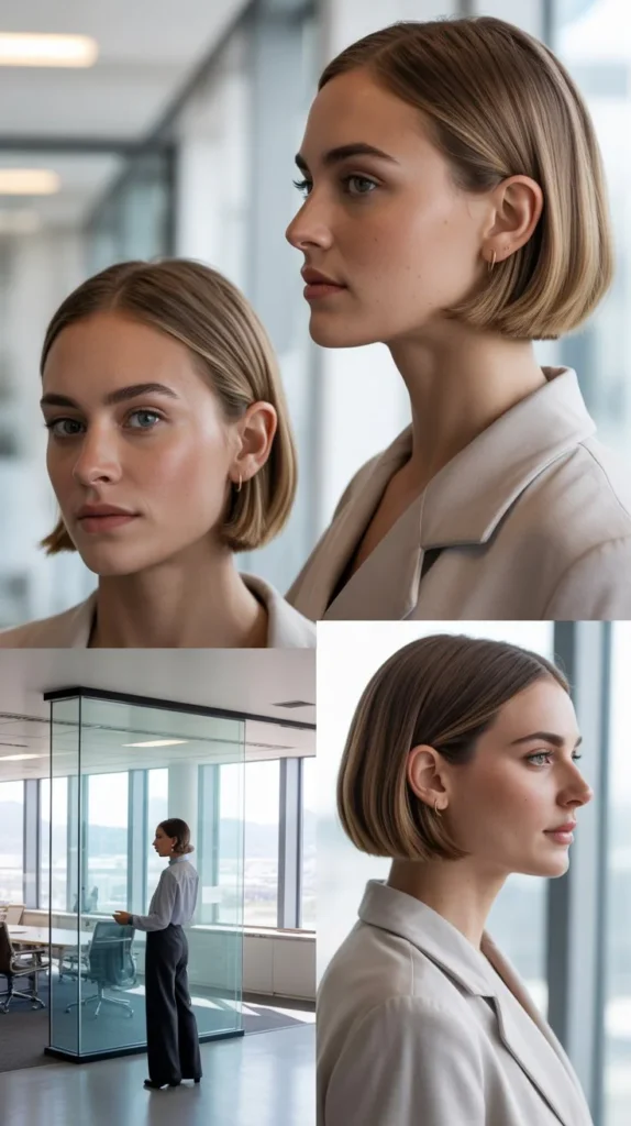 7. Pin-Tucked Bob Behind the Ears