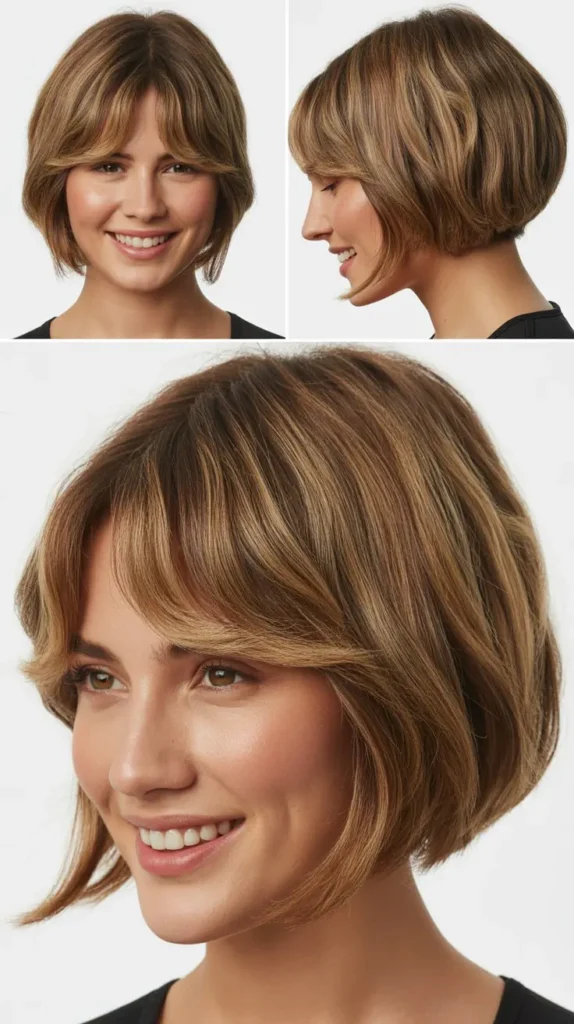 Wedge with Curtain Bangs