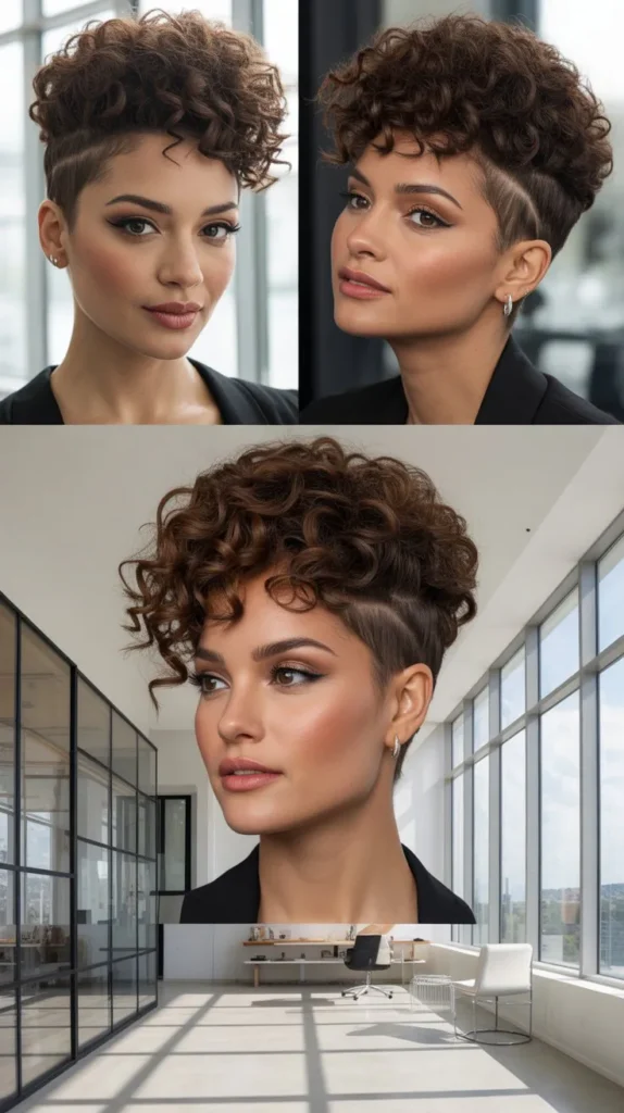 26. Curly Faux Hawk Updo