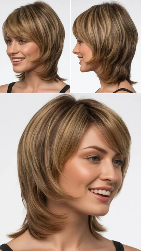 Long Wedge with Side Swept Bangs