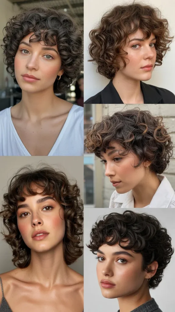 Curly Wedge with Bangs