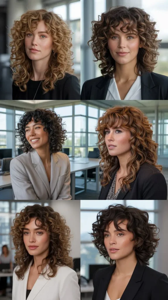 32. Curly Layered Loose Down Style