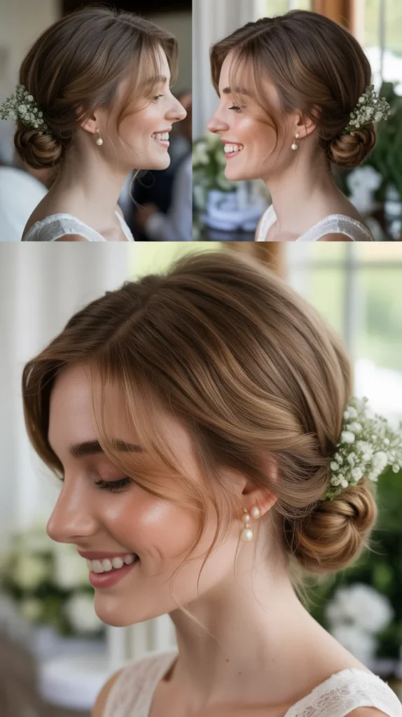  Low Loose Bun with Tendrils