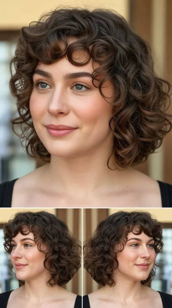 Curly French Bob with Soft Waves