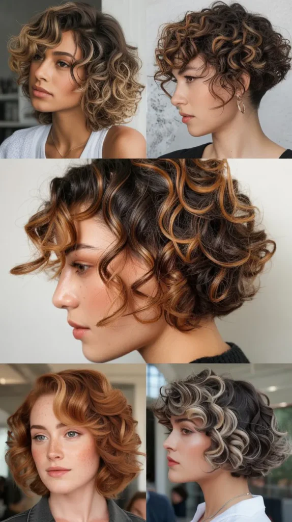  Curly Wedge with Color