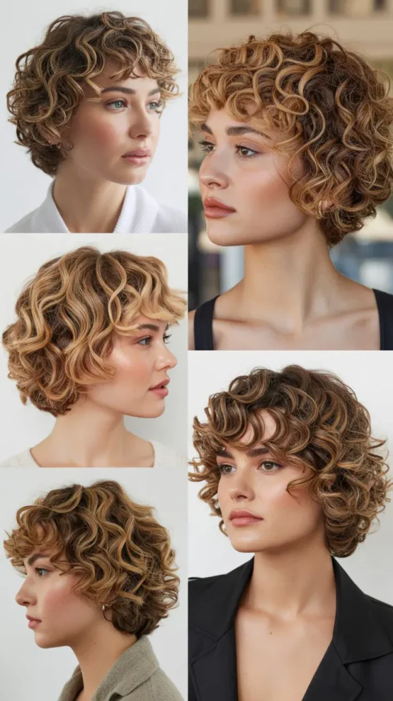  Curly Wedge with Highlights
