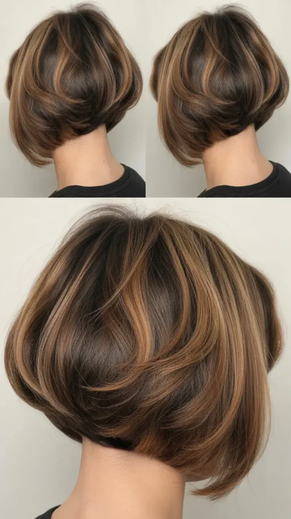 Layered Bob with Curved Back