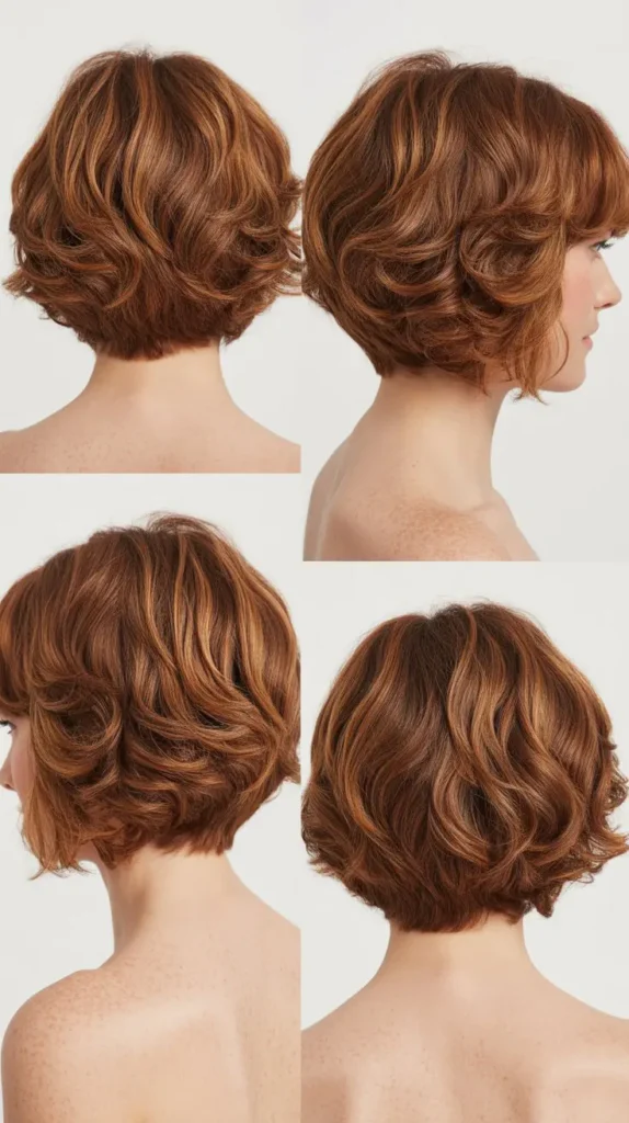 Wavy Back View Stacked Bob