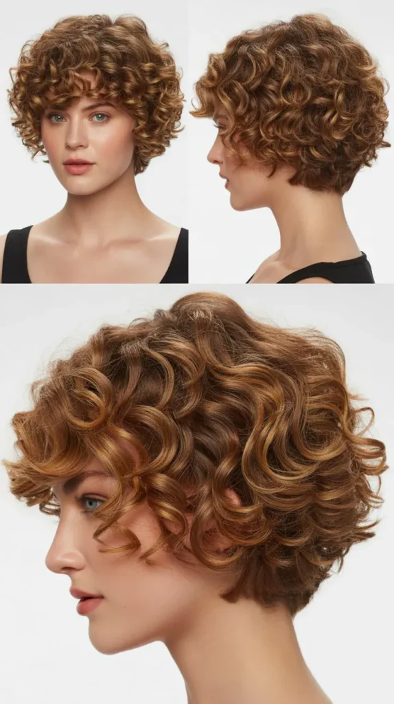 Voluminous Curly Stacked Bob