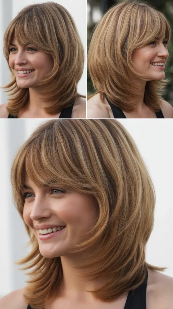 Long Layered Wedge with Bangs