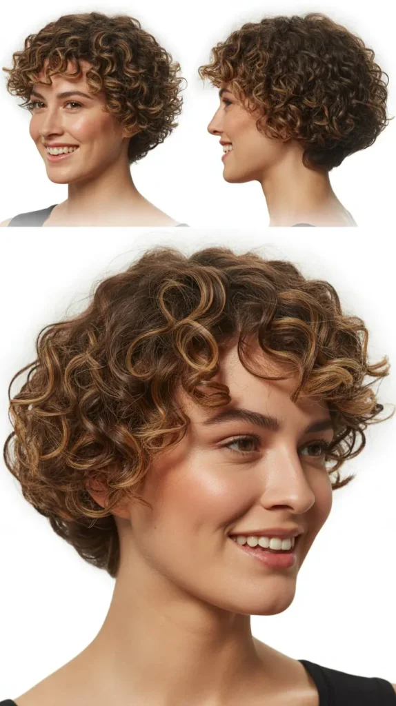 Curly Stacked Bob for Natural Bounce