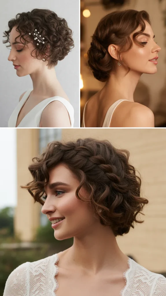 Curly Short Bob Updo