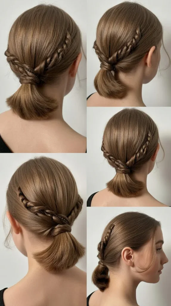Twisted Low Ponytail for Short Hair