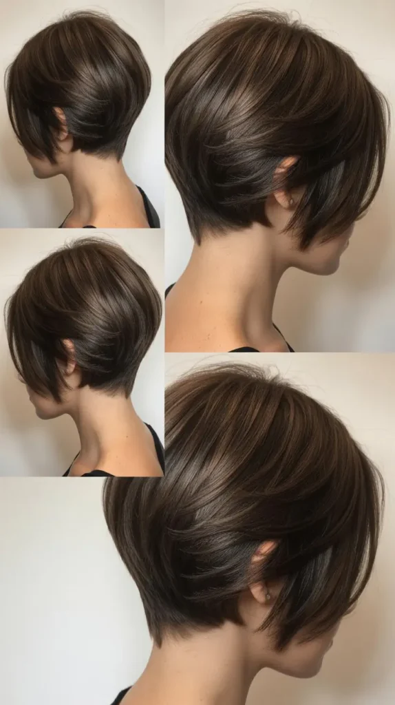 Sleek Back View Stacked Bob
