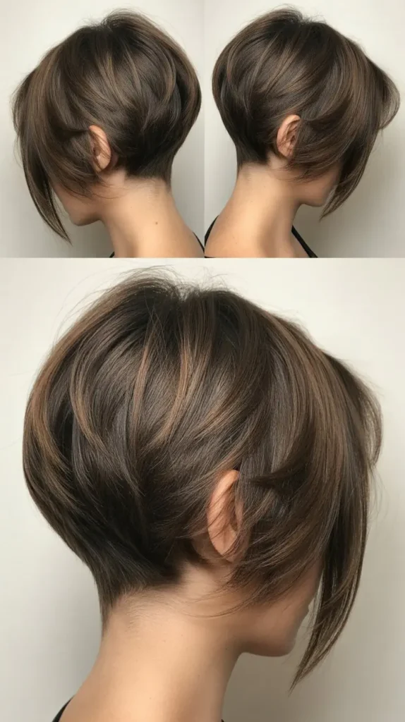  Asymmetrical Back View Stacked Bob