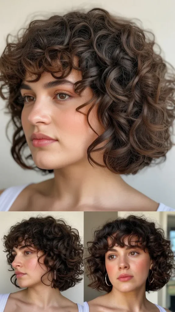 Curly French Bob with Volume Curls