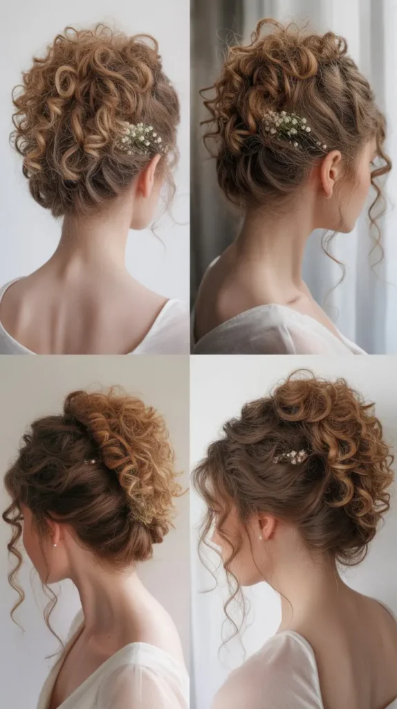 Twisted Curly Bridal Updo