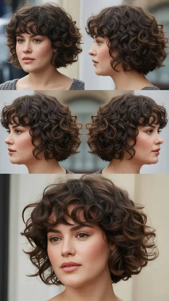 Curly French Bob with Bold Texture