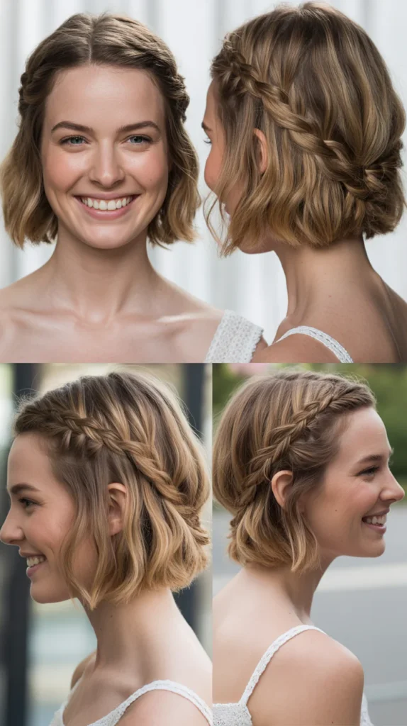 Short Hair Half-Up Braided Style