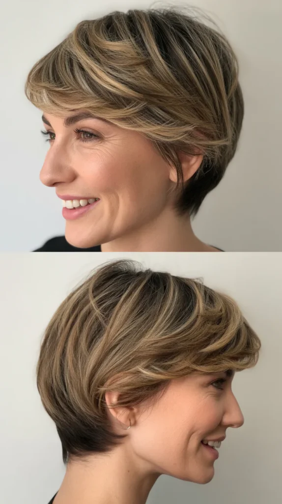 Short Wedge with Tousled Layers