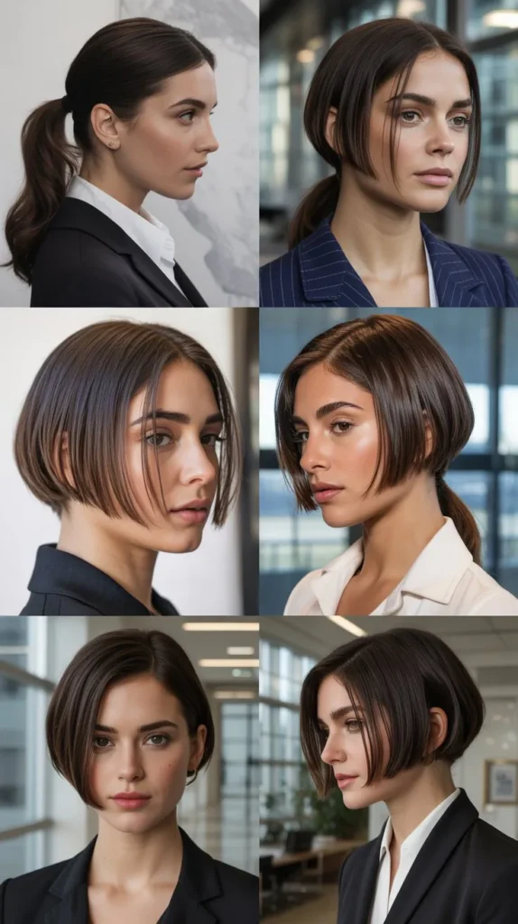 Glossy Ponytail Hybrid Bob