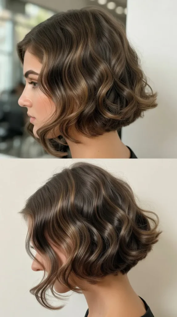 Wavy Angled Back View Bob