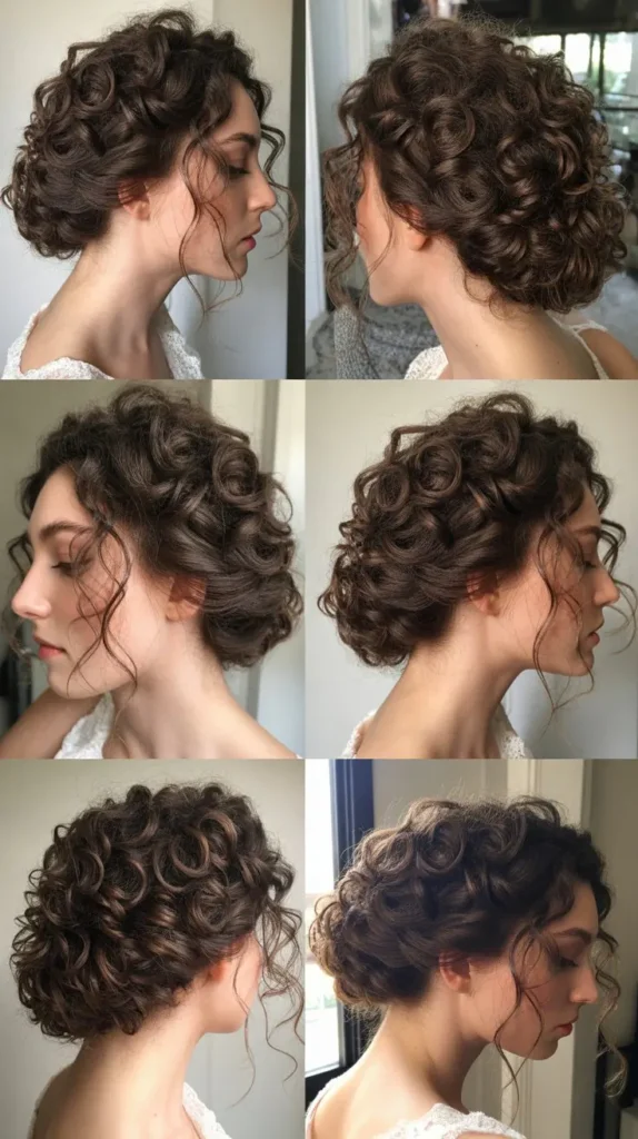  Textured Curly Wedding Updo