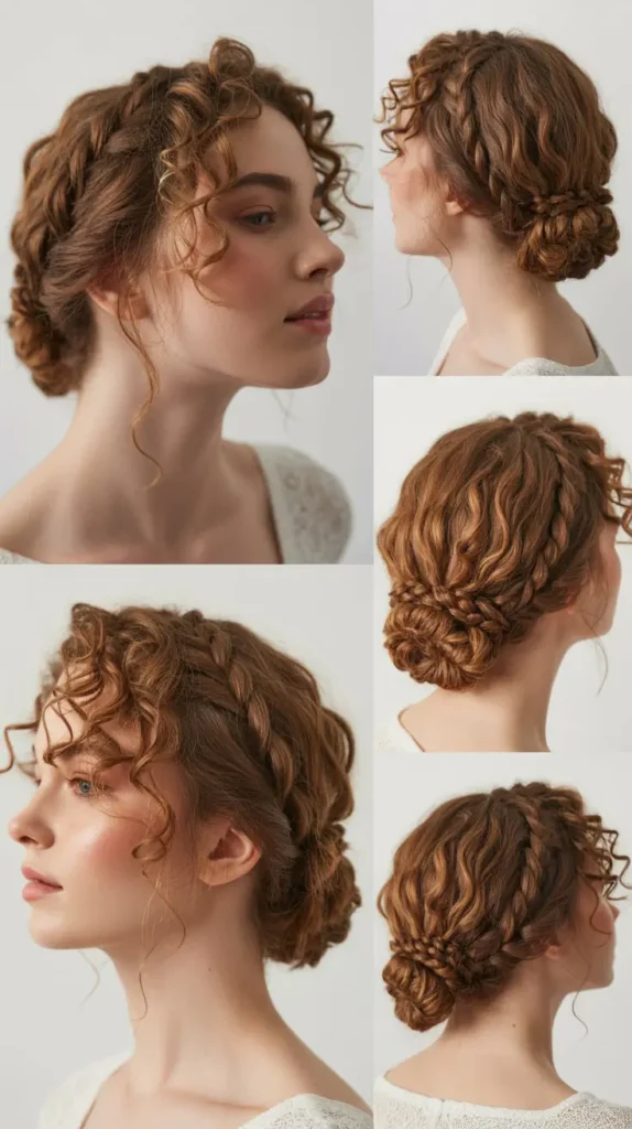 Curly Updo with Braided Side Detail