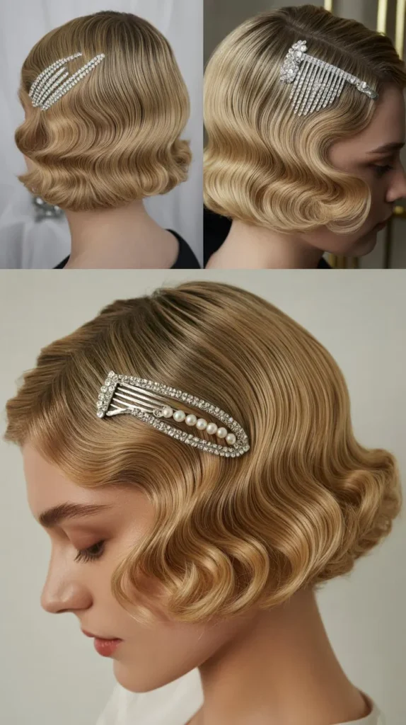Glamorous Finger Waves with Sparkle
