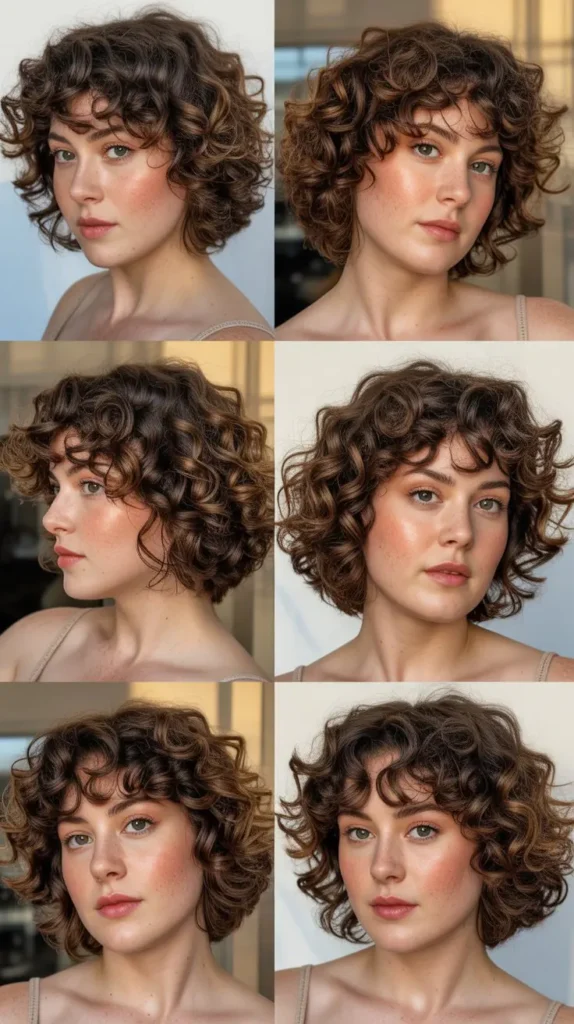 Layered Curly French Bob