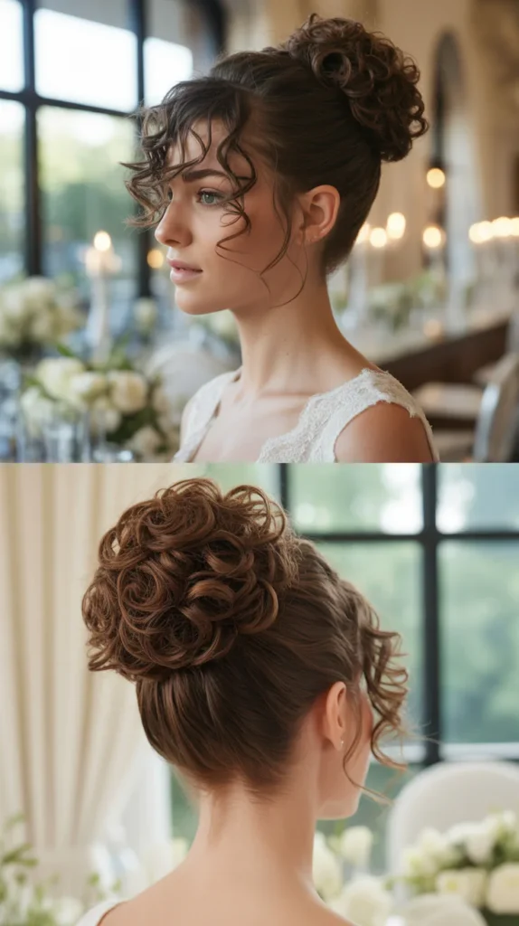 Curly Top Knot for Short Hair