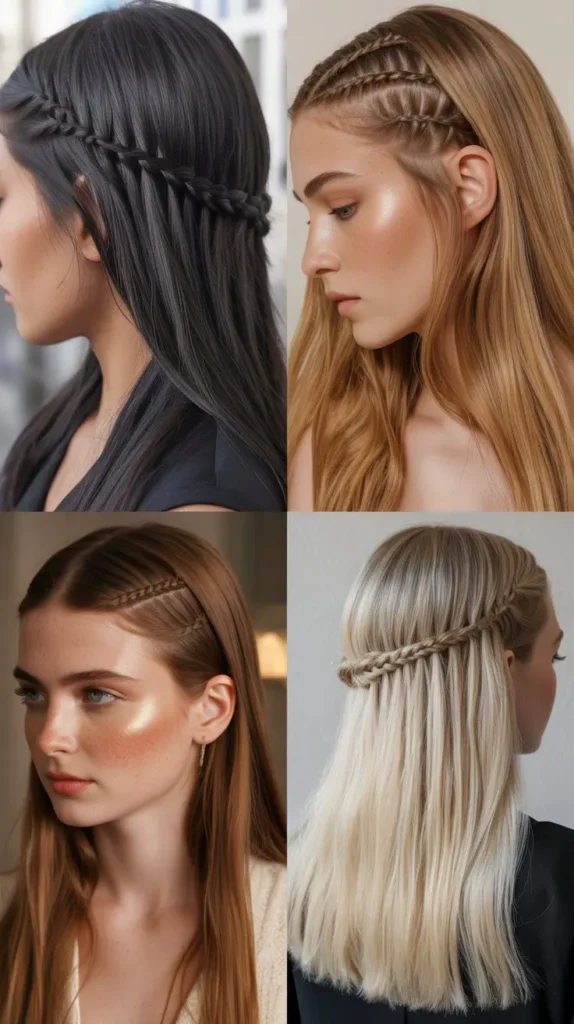 Straight Hair with Hidden Braids