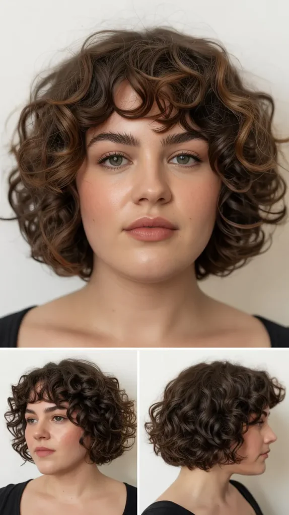 Curly French Bob with Short Back