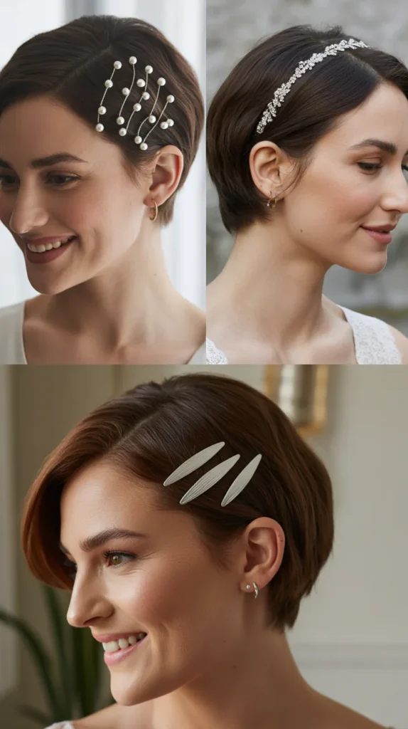 Sleek Pixie with Hair Accessories