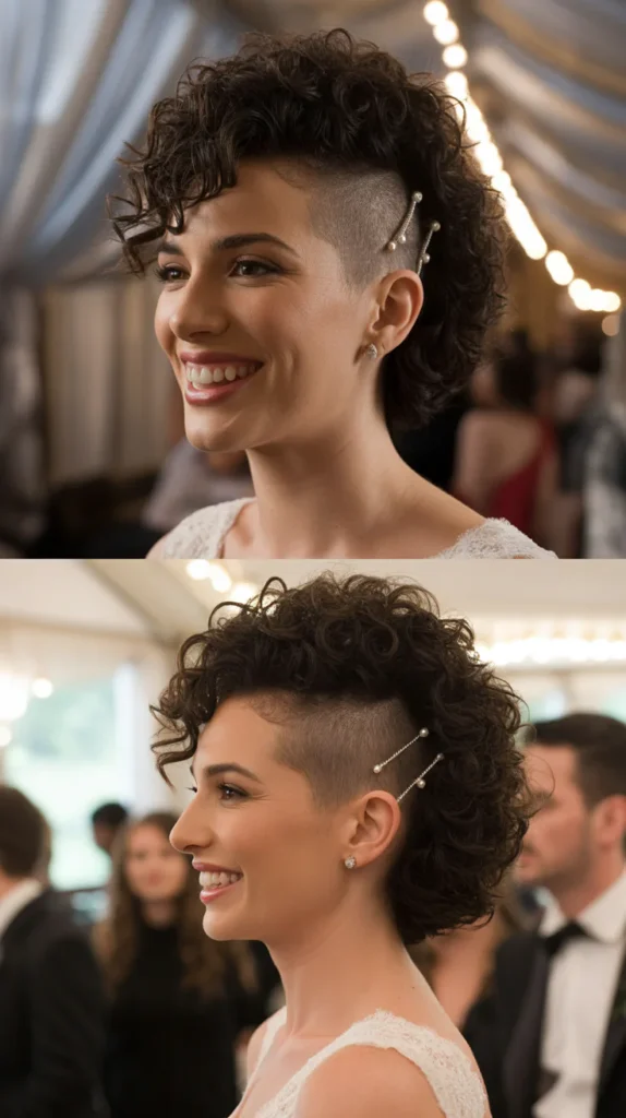 Curly Mohawk for Brides