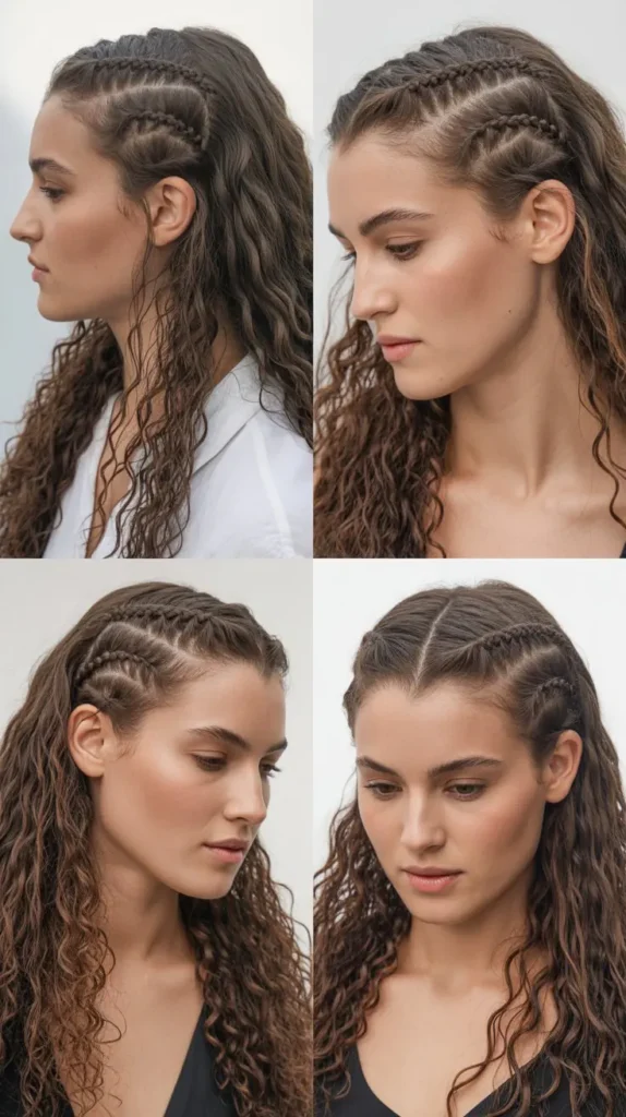  Side Part Accent Braids