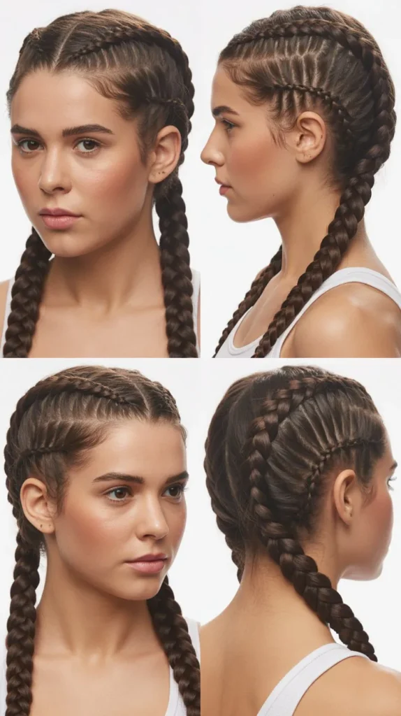  Side Part Boxer Braids
