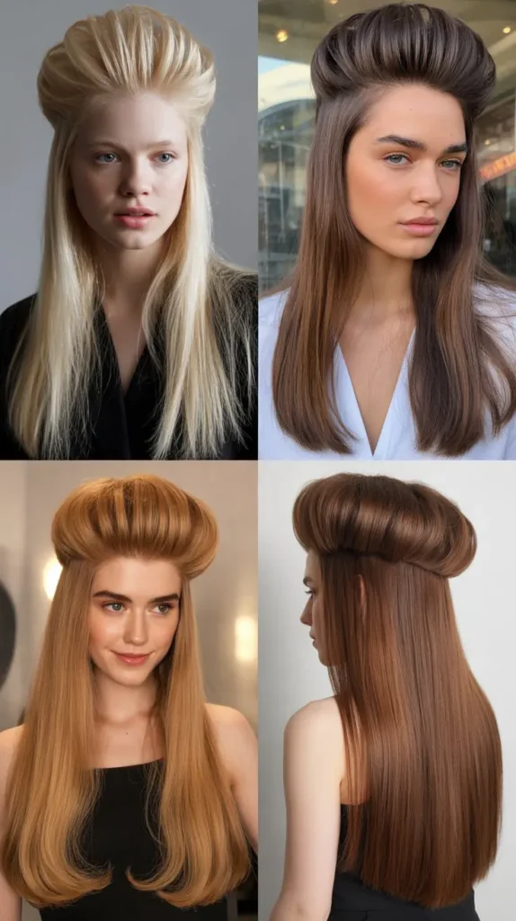 Long Straight Hair with Volume Crown