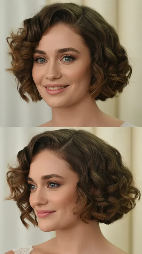 Curly Bob with Side Part
