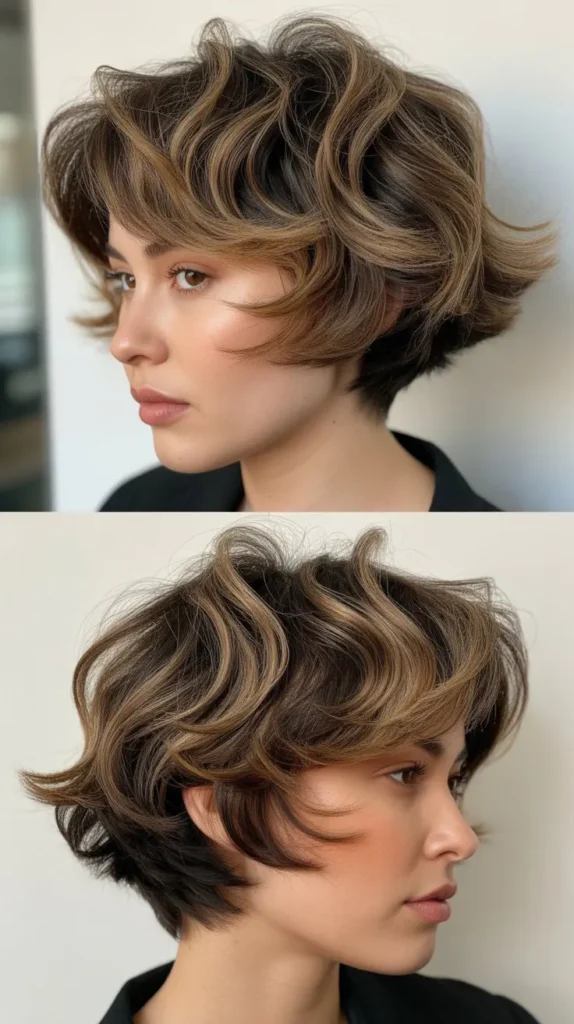 Messy Voluminous Stacked Bob