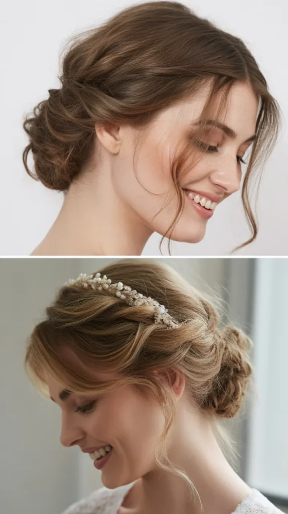  Romantic Tousled Updo for Short Hair