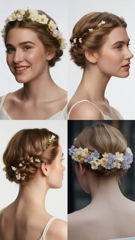 Short Hair Floral Updo