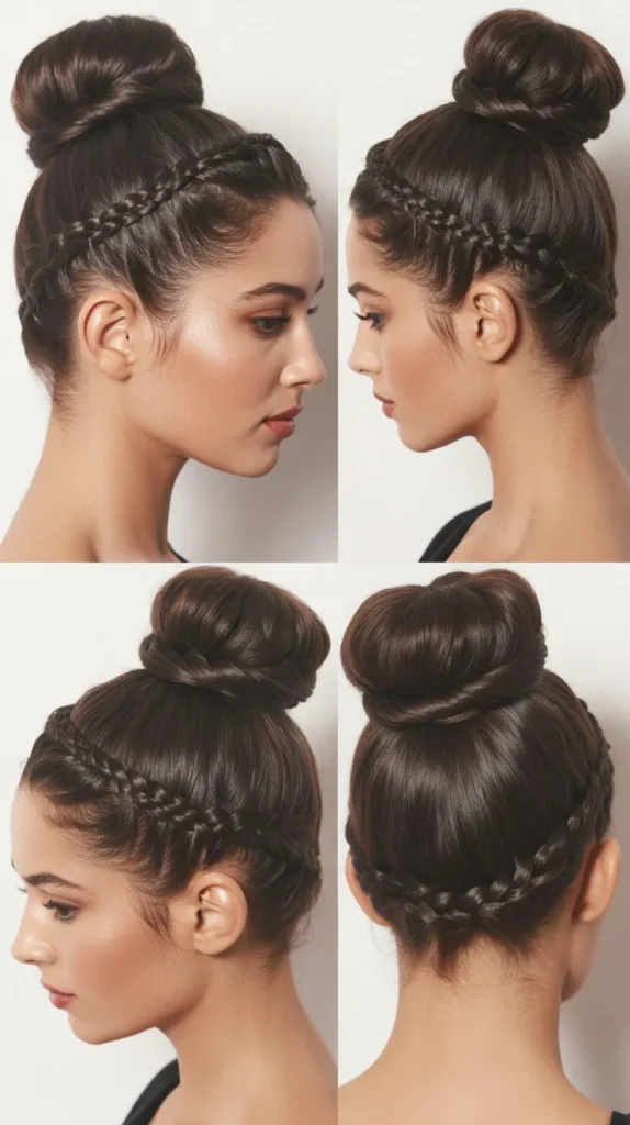 Side Part Braided Top Knot