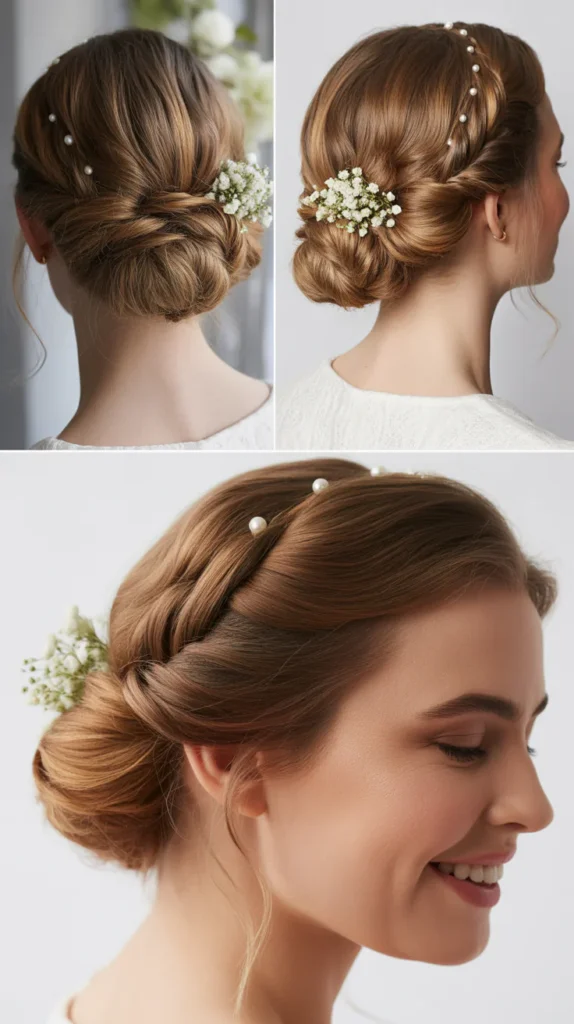 Short Hair with Low Twisted Bun