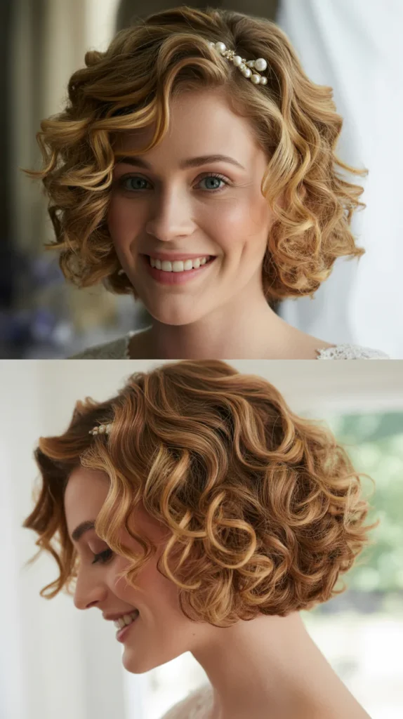 Curly Bob with Highlights