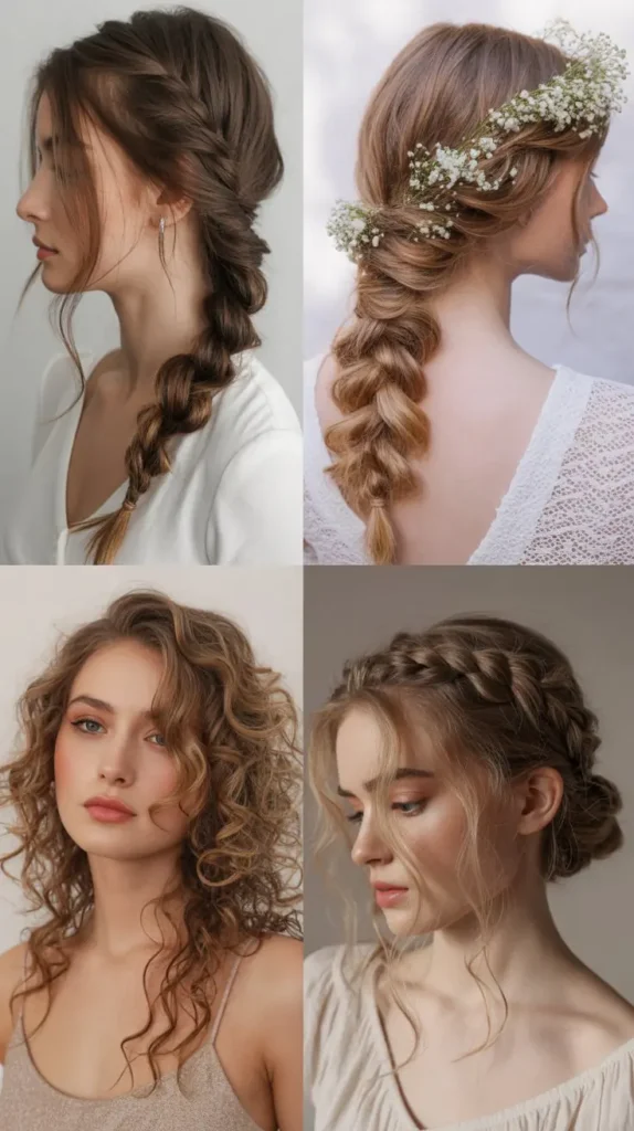 Side Part Waterfall Braid